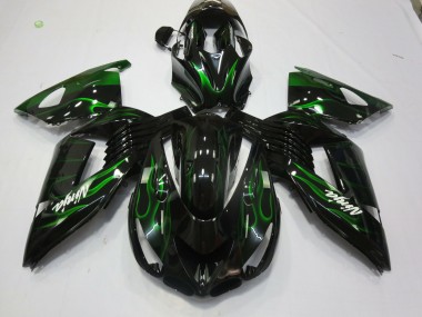 06-11 Grün Flamme ZX14R Motorrad Verkleidung