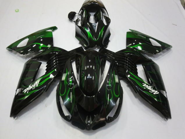 06-11 Grün Flamme ZX14R Motorrad Verkleidung 06-11 Grün Flamme ZX14R Motorrad Verkleidung