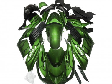 06-11 Grün Glänzend & Flame ZX14R Motorrad Verkleidung