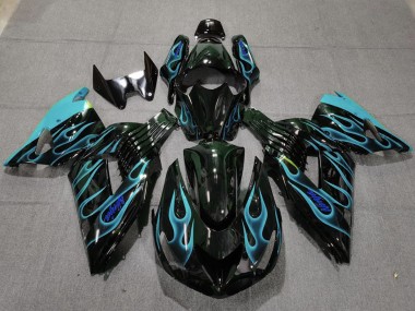 06-11 Hellblau Flamme ZX14R Motorrad Verkleidung