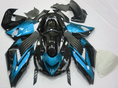 06-11 Hellblau & Schwarz Schlicht ZX14R Motorrad Verkleidung