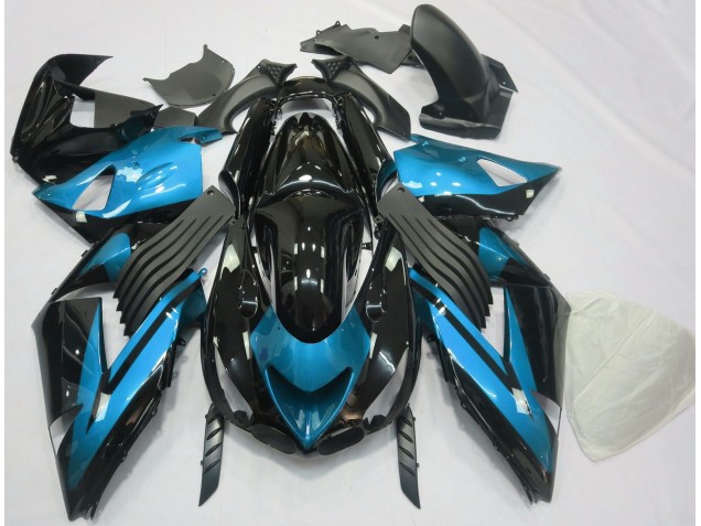 06-11 Hellblau & Schwarz Schlicht ZX14R Motorrad Verkleidung