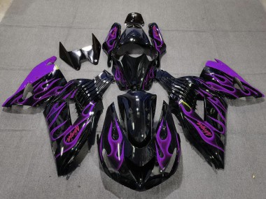 06-11 Lila Flamme ZX14R Motorrad Verkleidung