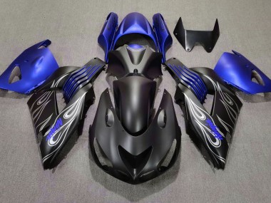 06-11 Matt Schwarz & Blau ZX14R Motorrad Verkleidung