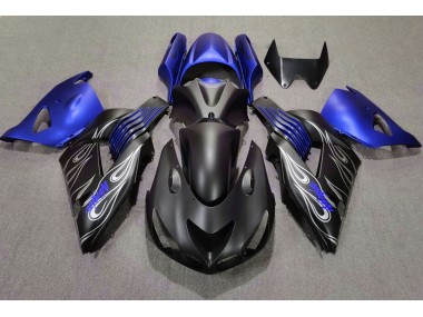 06-11 Matt Schwarz & Blau ZX14R Motorrad Verkleidung
