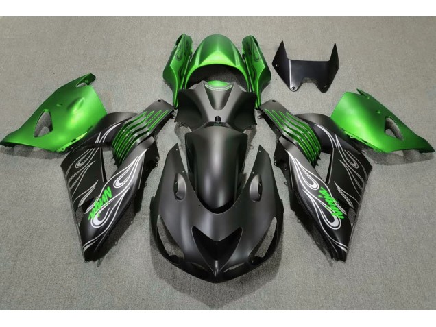 06-11 Matt Schwarz & Grün ZX14R Motorrad Verkleidung 06-11 Matt Schwarz & Grün ZX14R Motorrad Verkleidung