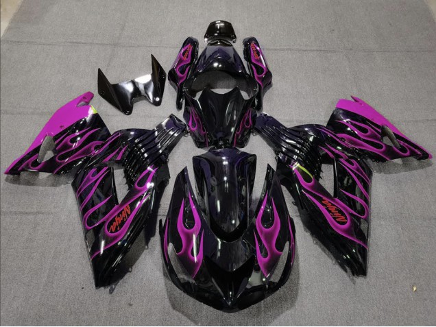 06-11 Rosa Flamme ZX14R Motorrad Verkleidung 06-11 Rosa Flamme ZX14R Motorrad Verkleidung