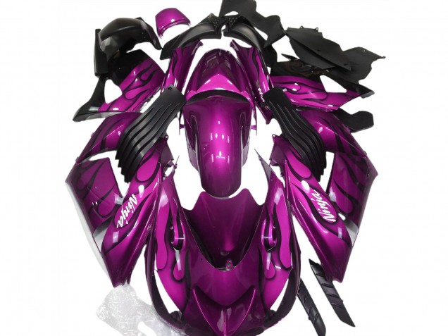 06-11 Rosa Glänzend & Flame ZX14R Motorrad Verkleidung 06-11 Rosa Glänzend & Flame ZX14R Motorrad Verkleidung