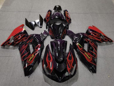06-11 Rot Flamme ZX14R Motorrad Verkleidung