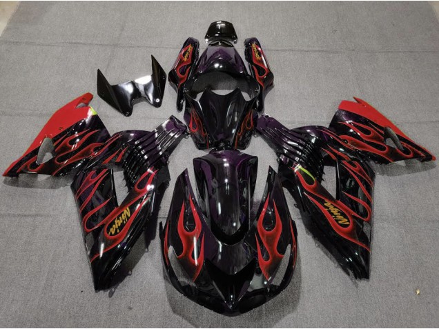 06-11 Rot Flamme ZX14R Motorrad Verkleidung 06-11 Rot Flamme ZX14R Motorrad Verkleidung