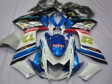 07-08 22 Weiß & Blau GSXR 1000 Motorrad Verkleidung