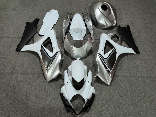 07-08 Benutzerdefiniert Silber Weiß Mit Schwarz GSXR 1000 Motorrad Verkleidung 07-08 Benutzerdefiniert Silber Weiß Mit Schwarz GSXR 1000 Motorrad Verkleidung