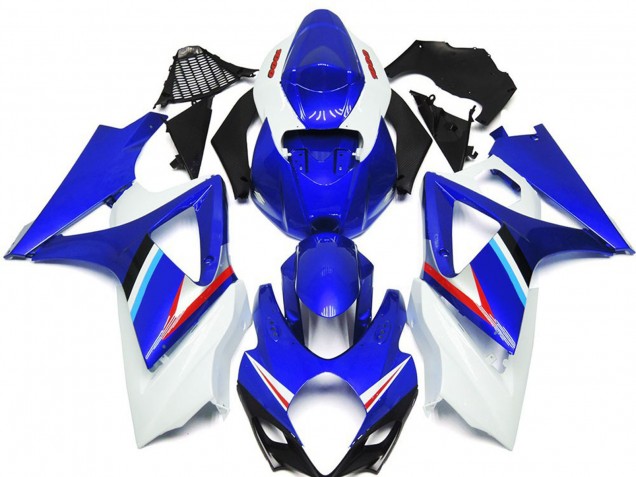 07-08 Blau & Glänzend Weiß GSXR 1000 Motorrad Verkleidung 07-08 Blau & Glänzend Weiß GSXR 1000 Motorrad Verkleidung