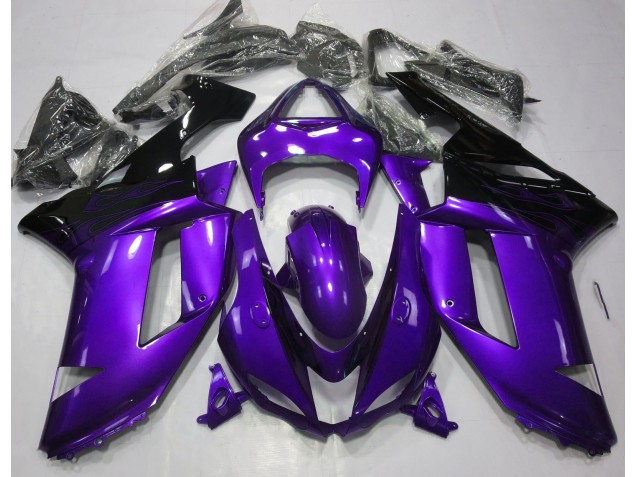 07-08 Glanz Lila & Schwarz ZX6R Motorrad Verkleidung 07-08 Glanz Lila & Schwarz ZX6R Motorrad Verkleidung