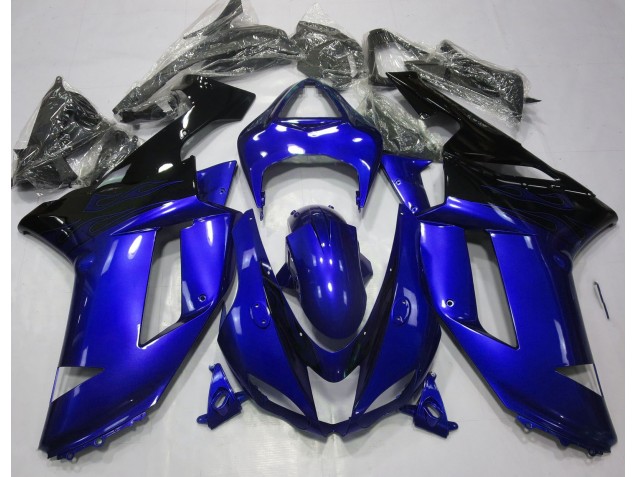 07-08 Glänzend Blau & Schwarz ZX6R Motorrad Verkleidung 07-08 Glänzend Blau & Schwarz ZX6R Motorrad Verkleidung