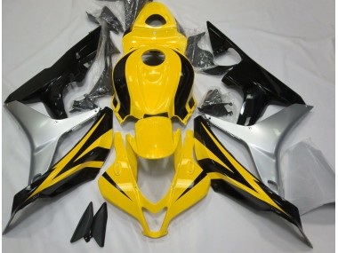 07-08 Glänzendes Gelb Silber & Schwarz CBR600RR Motorrad Verkleidung