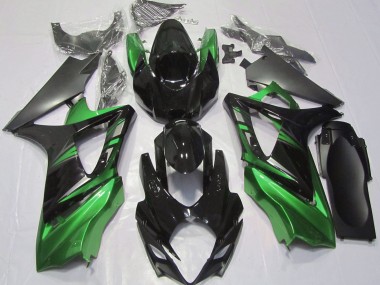 07-08 Glänzendes Schwarz & Grün GSXR 1000 Motorrad Verkleidung