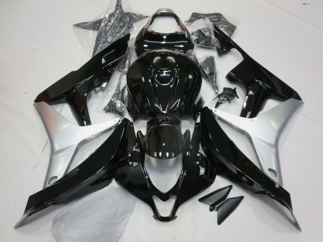 07-08 Glänzendes Schwarz & Silber CBR600RR Motorrad Verkleidung 07-08 Glänzendes Schwarz & Silber CBR600RR Motorrad Verkleidung