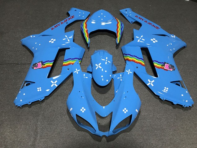 07-08 Hellblau Custom ZX6R Motorrad Verkleidung 07-08 Hellblau Custom ZX6R Motorrad Verkleidung