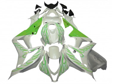 07-08 Limettengrün Flamme Auf Weiß CBR600RR Motorrad Verkleidung