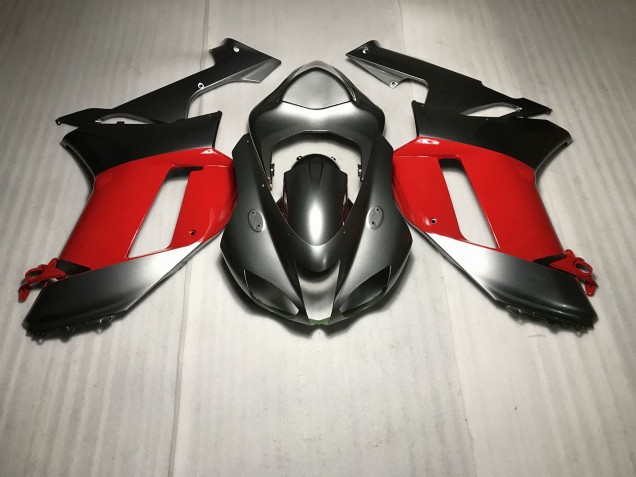 07-08 Metallic Silber Mit Rot ZX6R Motorrad Verkleidung 07-08 Metallic Silber Mit Rot ZX6R Motorrad Verkleidung