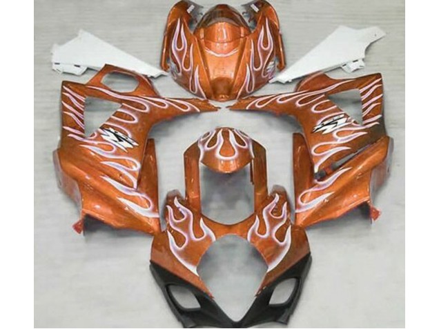 07-08 Orange Glänzend & Weiß Flame GSXR 1000 Motorrad Verkleidung