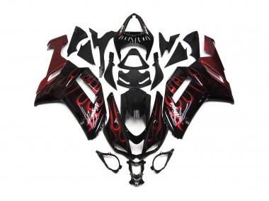 07-08 Rot Glänzend Flamme ZX6R Motorrad Verkleidung