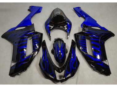 07-08 Schwarz Glänzend & Blau Flame ZX6R Motorrad Verkleidung