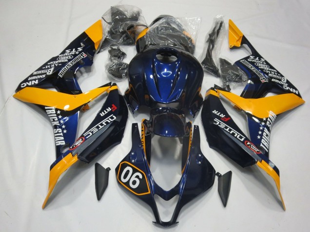 07-08 Spezial Tiefes Blau & Gelb CBR600RR Motorrad Verkleidung