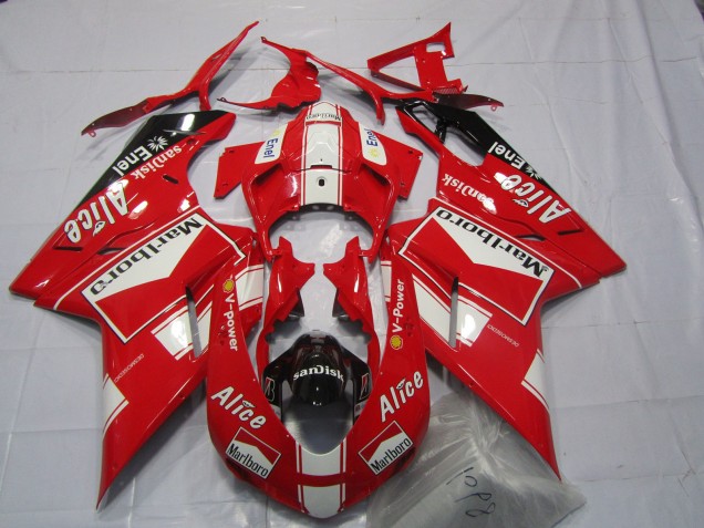 07-14 Alice & Marlboro Ducati 848 1098 1198 Motorrad Verkleidung 07-14 Alice & Marlboro Ducati 848 1098 1198 Motorrad Verkleidung