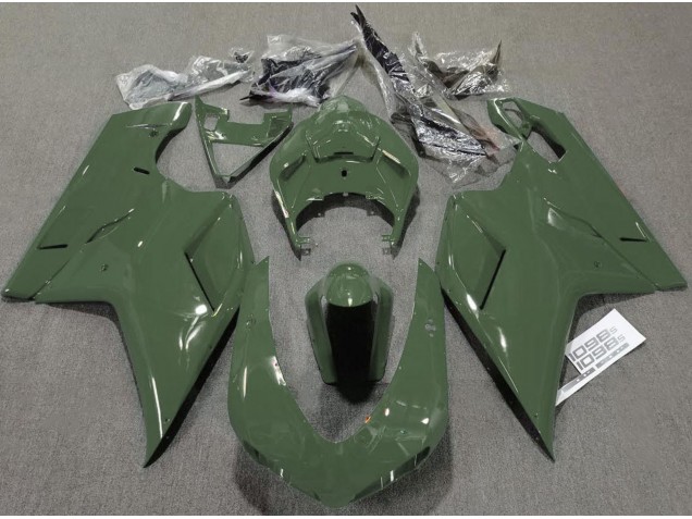07-14 Armeegrün Glänzend Ducati 848 1098 1198 Motorrad Verkleidung