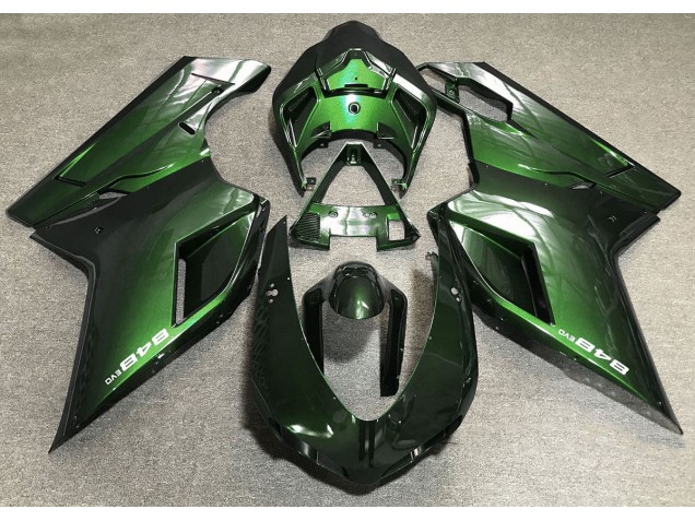 07-14 Dunkelgrün Ducati 848 1098 1198 Motorrad Verkleidung