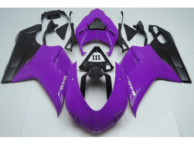 07-14 Glanz Lila & Schwarz Ducati 848 1098 1198 Motorrad Verkleidung