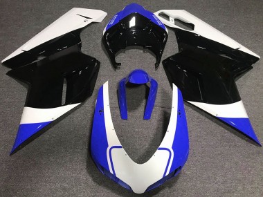 07-14 Glänzend Blau Weiß & Schwarz Ducati 848 1098 1198 Motorrad Verkleidung