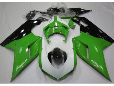 07-14 Glänzend Grün & Weiß Ducati 848 1098 1198 Motorrad Verkleidung