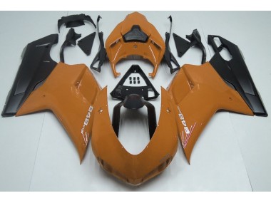 07-14 Orange Glänzend & Schwarz Ducati 848 1098 1198 Motorrad Verkleidung