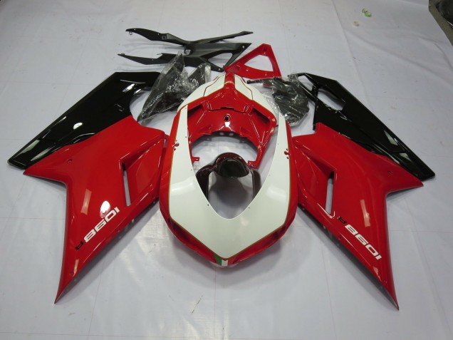 07-14 Rot & Weiß Ducati 848 1098 1198 Motorrad Verkleidung