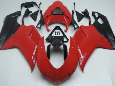 07-14 Rot Matt Schwarz Ducati 848 1098 1198 Motorrad Verkleidung