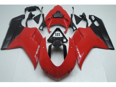 07-14 Rot Matt Schwarz Ducati 848 1098 1198 Motorrad Verkleidung