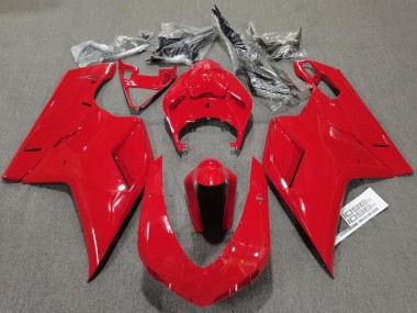 07-14 Schlichte Glanz Rot Ducati 848 1098 1198 Motorrad Verkleidung
