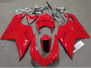 07-14 Schlichte Glanz Rot Ducati 848 1098 1198 Motorrad Verkleidung