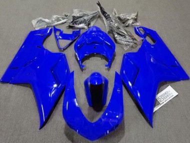 07-14 Schlichte Glänzend Blau Ducati 848 1098 1198 Motorrad Verkleidung