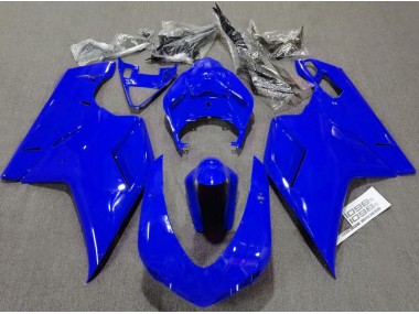 07-14 Schlichte Glänzend Blau Ducati 848 1098 1198 Motorrad Verkleidung