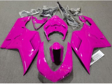 07-14 Schlichte Glanzrosa Ducati 848 1098 1198 Motorrad Verkleidung