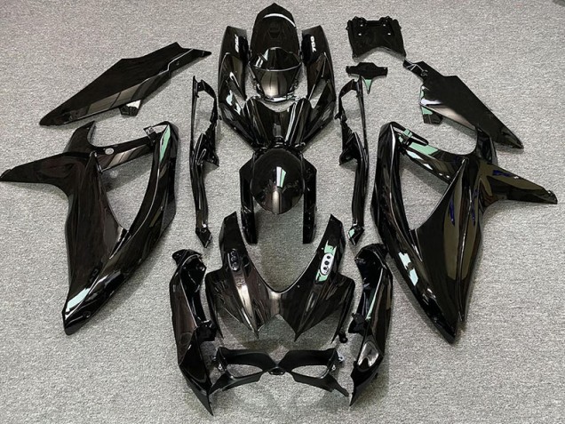 08-10 Glänzende Schwarze & Weiße Logos GSXR 600-750 Motorrad Verkleidung