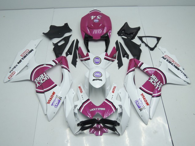 08-10 Pink Lucky Strike GSXR 600-750 Motorrad Verkleidung
