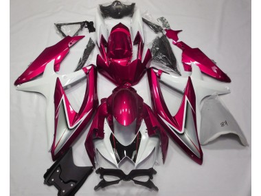 08-10 Rot Glänzend & Weiß GSXR 600-750 Motorrad Verkleidung