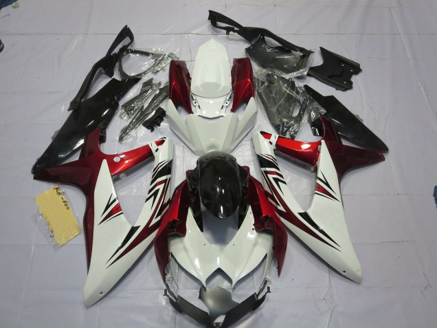 08-10 Rot Weiß Schwarz GSXR 600-750 Motorrad Verkleidung