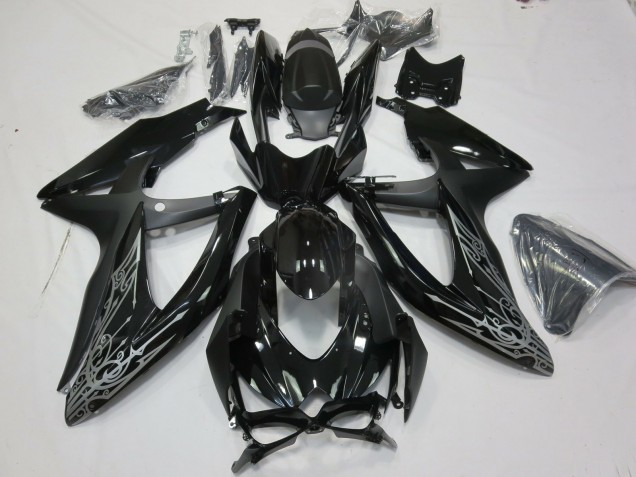 08-10 Silber & Schwarz GSXR 600-750 Motorrad Verkleidung