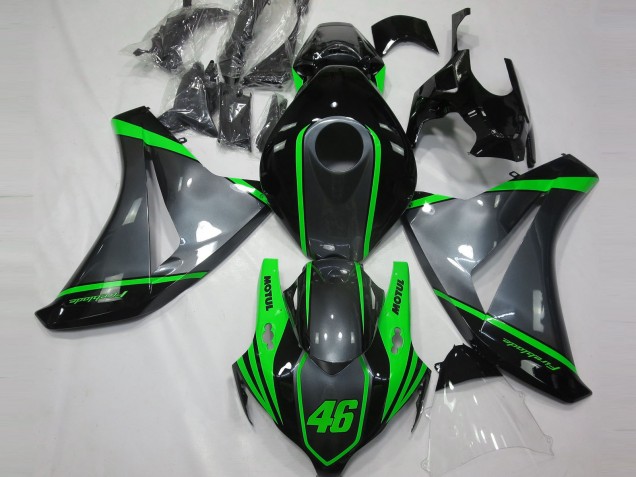 08-11 Grau Motul & Grün CBR1000RR Motorrad Verkleidung